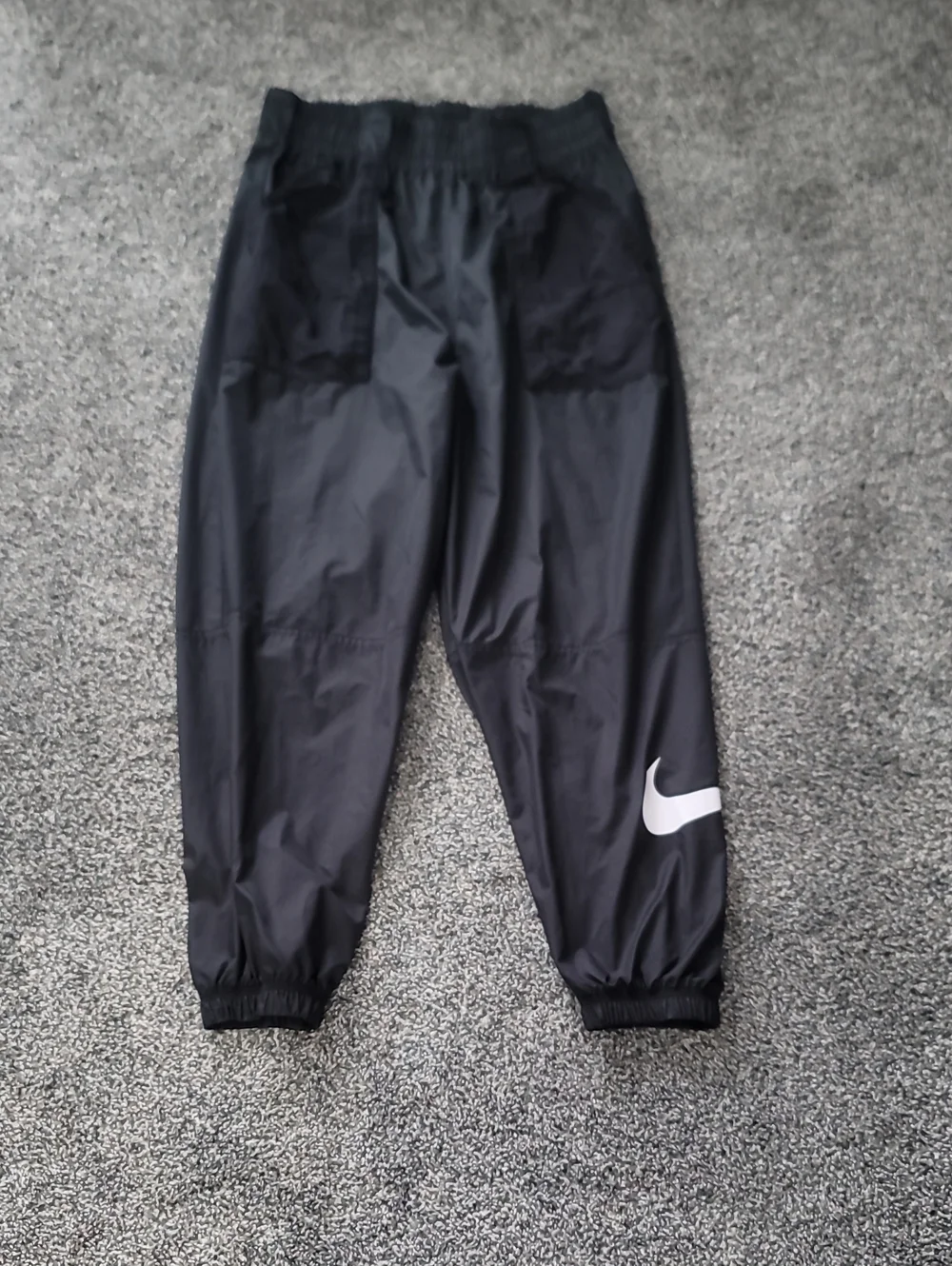 Nike Black Jogger Pants with White Swoosh - Kids